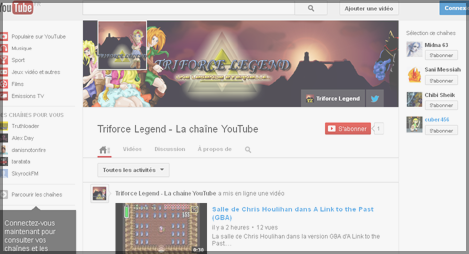 Actus YouTube Triforce Legend