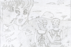 Link et Iria sur la Plaine d'Hyrule