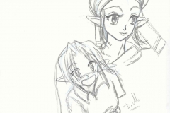 Les visages de Link et Zelda